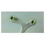 Sterling 1.08ct peridot stud earrings