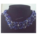 839.50ct lapis lazuli chip 18in silvertone