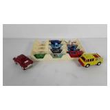 Toy cars, mostly hot wheels, includes two