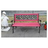 Park Bench 48". Cast iron legs and back insert,