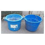 Two Farm Animals Containers. One Muck Bucket,