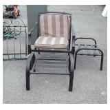 3pc Outdoor Furniture lot, Chair with 2 Footstool