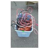 Electric Extension Cords in tote, 2 nice orange