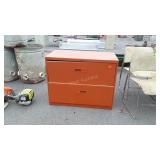 Metal 2 Lateral Drawer File Cabinet, painted and