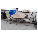 3pc Outdoor Table Set, 50" glass top Table with 2