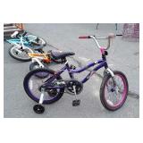 Bike, Monster High, 18" tires, training wheels,