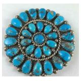 Sterling Silver Turquoise Pin