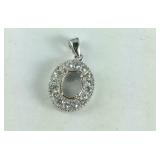 Sterling Silver CZ Pendant Mounting