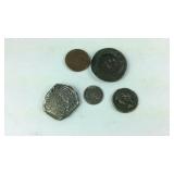 Lot of 5 Damaged Coins