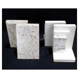 Two pairs of marble bookends, 6 and 6.5", some