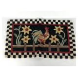 Rooster themed hook scatter rug, 32x20, few s