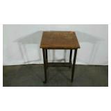 Metal rolling cart with wood top, 16 x 18 x 28,