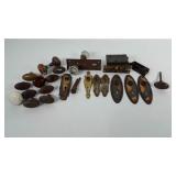 Box of door hardware, includes door knobs, locks,
