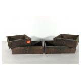 Four drawers with brass pulls, two sizes 8" and