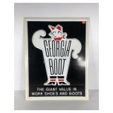 Advertising, poly embossed Georgia Boot sign,