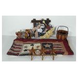 Patriotic home decor group: quilted shower