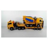 Toys, Bruder hauler with cement truck, 33.5" L