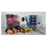 Dolls and doll accessories group plus a few other
