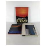 Coffee table books, three American themed books,