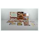 Ten cookbooks and eight recipe cards, includes