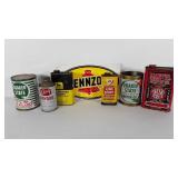 Advertising, auto care supply cans, some are