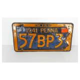 Pennsylvania 1941 license plate