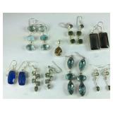 Earrings, silver plated pierced earrings with