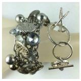 Two silvertone bracelets 7in and 9in