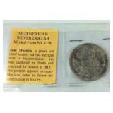 Old Mexican silver dollar