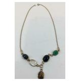 Scarab necklace 16in chain