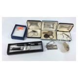 Key chains, "R" necklace, Steeler pen and