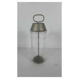 Malted milk glass mixer, 9" h