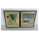 Two framed covers of Woman