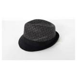 Hat, polyester tweed with suede like brim, new