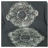 Clear glass group, one is marked Fostoria Corsage