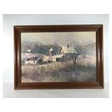 Albert Swayhoover barn print on board, framed,