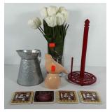 Home decor group, includes vase of everlasting