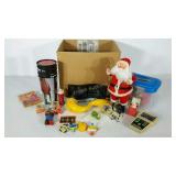 Group of toys, 3 boxes, includes holiday themed