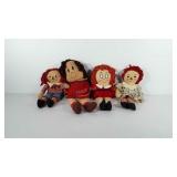 Rag dolls, includes two Raggedy Anne dolls, Andy,