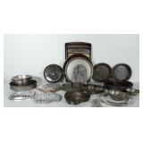 Metal bakeware lot plus cardboard pastry plates.