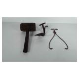 Ice block tongs, cast iron carriage or buggy