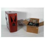 Red and black ASUS Custom PC tower case with