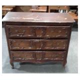 2pc Lot, French Prov 3 drawer Cottage Dresser,