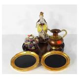 Decor group, tray, figurine, frames, etc