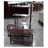 3pc Home Furnishings lot, 2 matched slatted