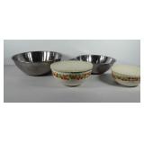 Mixing bowls, includes two stainless steel and