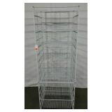 Wire basket stand, 7 baskets, 2 small, 4 medium