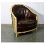 Thomasville accent chair with leather and animal