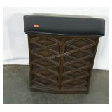 Plastic decorative hamper, vinyl top, 24" tall