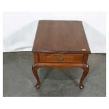 Queen Anne style end table, one drawer,